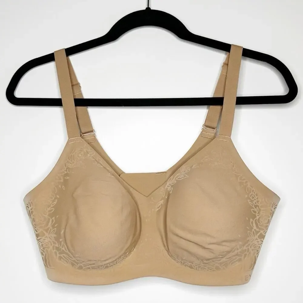 Honeylove Silhouette LiftWear Wire Free Bra Women's in Rose Size Tan Large 38B/C
